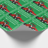 Vun Red Tractor en aanhangwagen Cadeaupapier (Hoek)