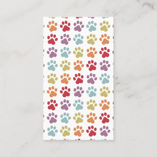 Vun regenboogkleurige verfdrukken Dog Walker Foto Visitekaartje (Achterkant)