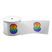 Vun, regenboogpatroon "8"-gebeurtenissennummer (gr satijnen lint (Spoel)