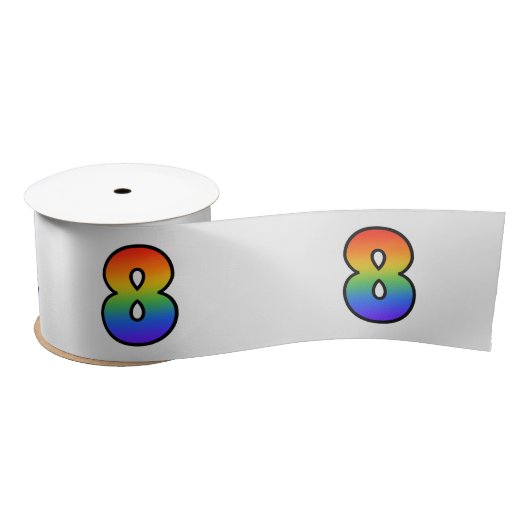Vun, regenboogpatroon "8"-gebeurtenissennummer (gr satijnen lint (Spoel)