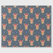 Vun rendier met kerstverlichting cadeaupapier (Vlak)