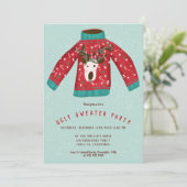 Vun rendierlelijke zweet kersttekening kaart (Staand voorkant)