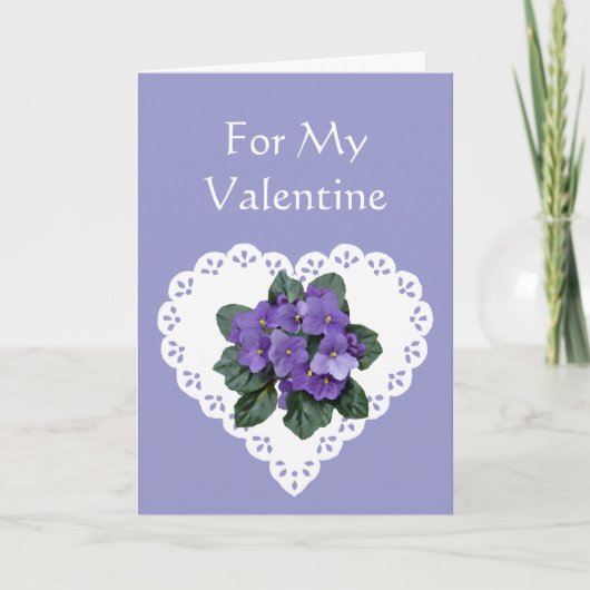 Vun Romantic Violet Flower Valentijn Humor Feestdagen Kaart (Voorkant)