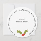 Vun, rond, minimale kerstboomvakantie feestdagenkaart (Achterkant)