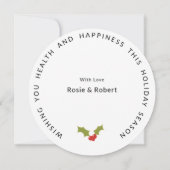 Vun, rond, minimale kerstboomvakantie feestdagenkaart (Achterkant)