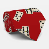 Vun rood domino-patroon stropdas (Opgerold)