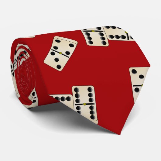 Vun rood domino-patroon stropdas (Opgerold)