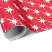 Vun rood en wit Starburst patroon modern, koel Cadeaupapier (Rol Hoek)