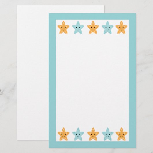 Vun schattig onder het zee zetvispapier briefpapier (Voorkant / Achterkant)