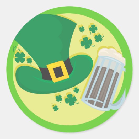 Vun sint-Patricks-day-bier-ontwerp Ronde Sticker (Voorkant)