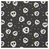 Vun Skulls Print Fabric, zwart Stof (Close Up)