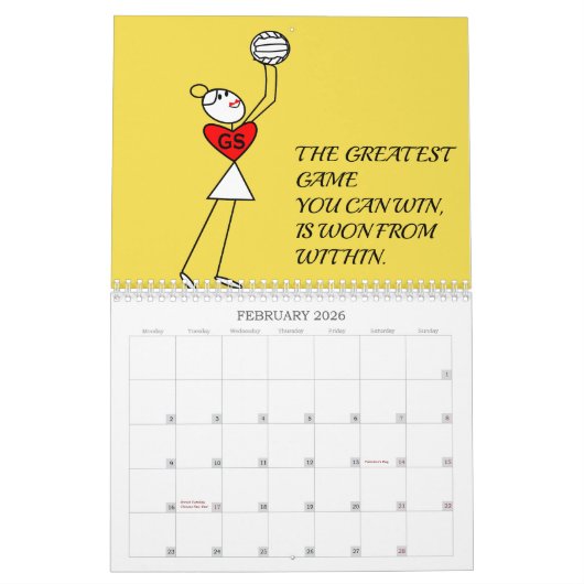 Vun Stick Figures Inspirerend Quotes Netball Kalender (Feb 2026)