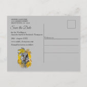 Vun, uitgedrukt in geel en grijs plant aankondigingskaart (Achterkant)