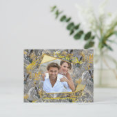 Vun, uitgedrukt in geel en grijs plant aankondigingskaart (Staand voorkant)