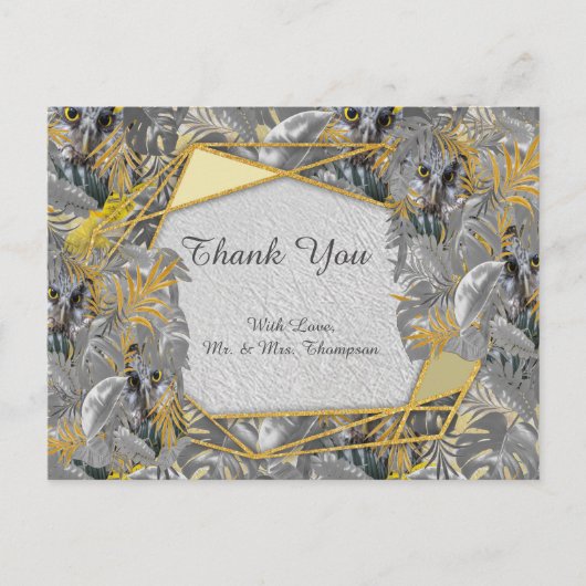 Vun, uitgedrukt in geel en grijs plant briefkaart (Voorkant)