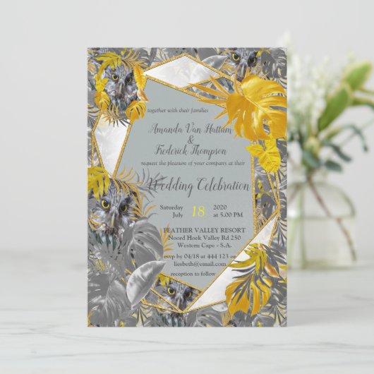 Vun, uitgedrukt in geel en grijs plant kaart (Staand voorkant)