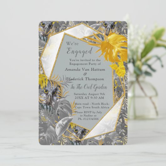 Vun, uitgedrukt in geel en grijs plant kaart (Staand voorkant)