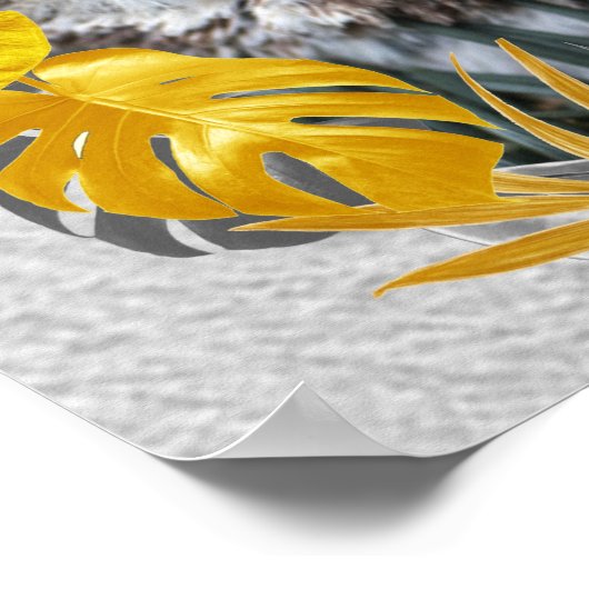 Vun, uitgedrukt in geel en grijs plant poster (Hoek)