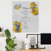 Vun, uitgedrukt in geel en grijs plant poster (Thuiskantoor)