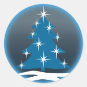 Vun Vakbakkersblauwe kerstboomstickers Ronde Sticker (Voorkant)