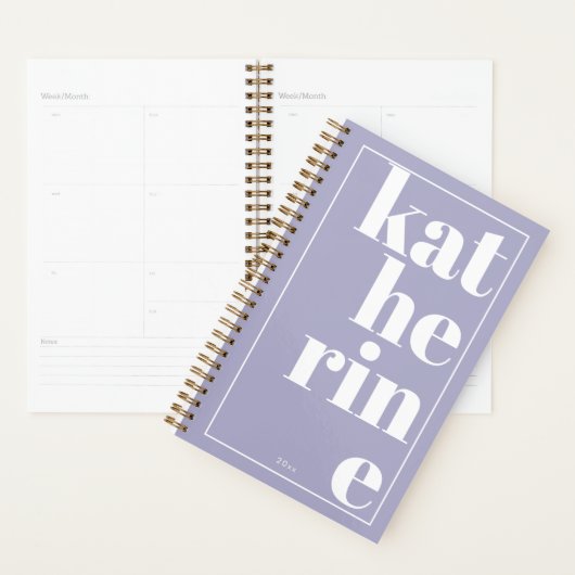 Vun Vet Typografie Aangepaste naam & kleurenplanne Planner (Display)