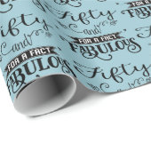 Vun. voor 50 en voor een Feit Fabulair Verpakkings Cadeaupapier (Rol Hoek)