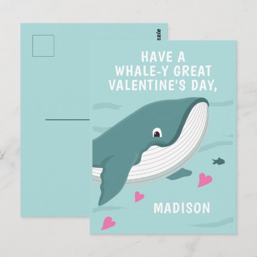 Vun voor walvis aanpasbare Valentijn Briefkaart (Voorkant / Achterkant)