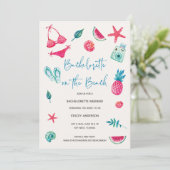 Vun Waterverf Beach Destination Bachelorette Kaart (Staand voorkant)