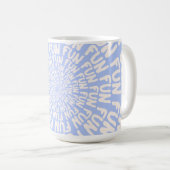 Vun woord, spiraalcrème lila paars koffiemok (Voorkant rechts)