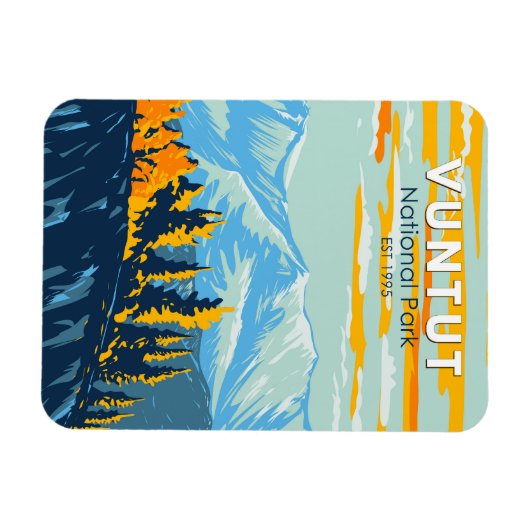 Vuntut National Park Canada Travel Art  Magneet (Horizontaal)