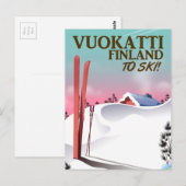 Vuokatti Finland ski-poster Briefkaart (Voorkant / Achterkant)