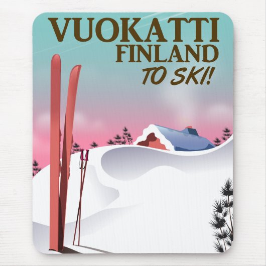 Vuokatti Finland ski-poster Muismat (Voorkant)