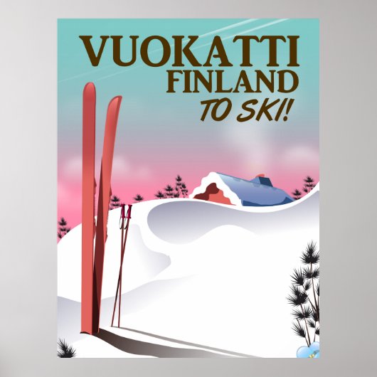 Vuokatti Finland ski-poster Poster (Voorkant)