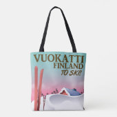 Vuokatti Finland ski-poster Tote Bag (Achterkant)