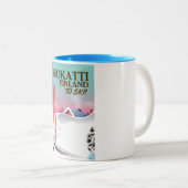 Vuokatti Finland ski-poster Tweekleurige Koffiemok (Voorkant rechts)