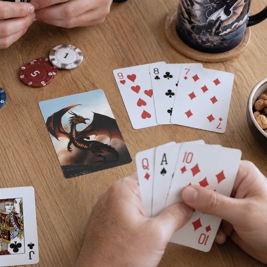 Vurig Amber Draak Fantasie Speelkaarten