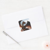 Vurig Amber Draak Fantasie Vierkante Sticker (Envelop)
