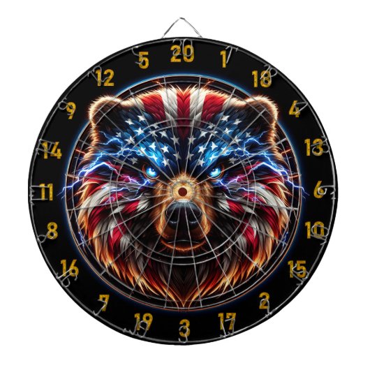 Vurig Beer met gloeiende ogen Dartbord (Voorkant)