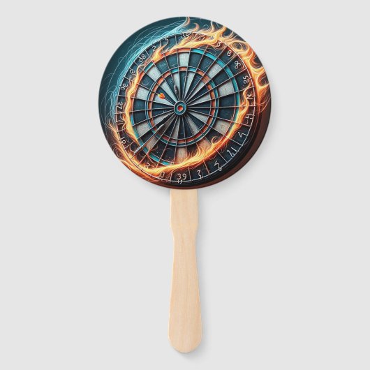 Vurig Dartbord met Bullseye Explosion Handwaaier (Voorkant)