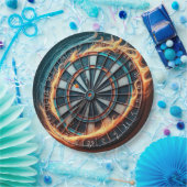 Vurig Dartbord met Bullseye Explosion Papieren Bordje (Feest)