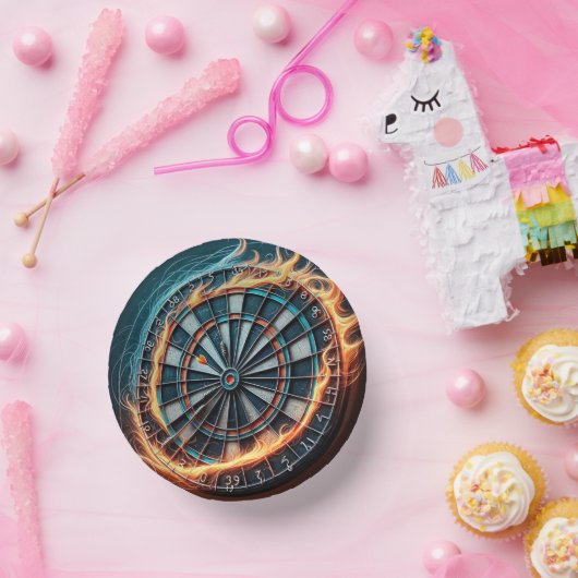 Vurig Dartbord met Bullseye Explosion Papieren Kommen (Feest)