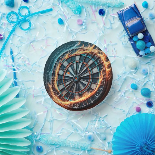 Vurig Dartbord met Bullseye Explosion Papieren Kommen (Feest)