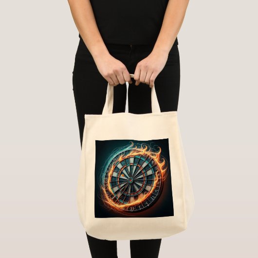 Vurig Dartbord met Bullseye Explosion Tote Bag (Voorkant (product))
