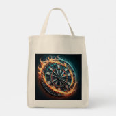 Vurig Dartbord met Bullseye Explosion Tote Bag (Achterkant)