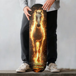 Vurig gloeiend paard persoonlijk skateboard