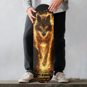 Vurig Glowende Wolf Persoonlijk Skateboard