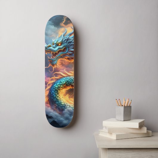 Vurig Japanse Draak Persoonlijk Skateboard (Muurkunst)