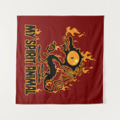 Vurig Knapperig Draak Spirit Dier Wandkleed (Voorkant (horizontaal))