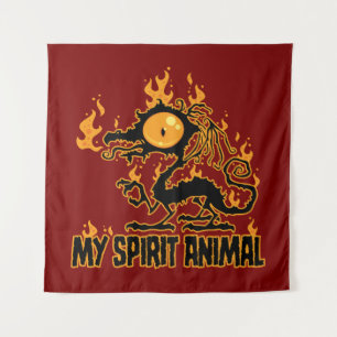 Vurig Knapperig Draak Spirit Dier Wandkleed