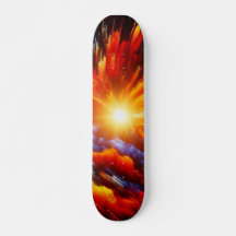 vurig kosmisch explosie-skateboard